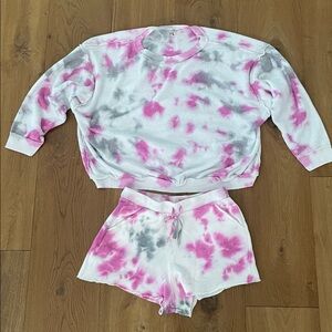 Free People Intimately Super Soft Tye Dye Top and Bottom set, Cozy